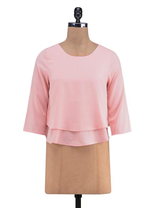 light pink layered poly crepe top - 1323051 - Very Small Image - 1