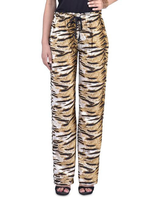 multicolored poly crepe printed pyjamas - 1323073 - Very Small Image - 1