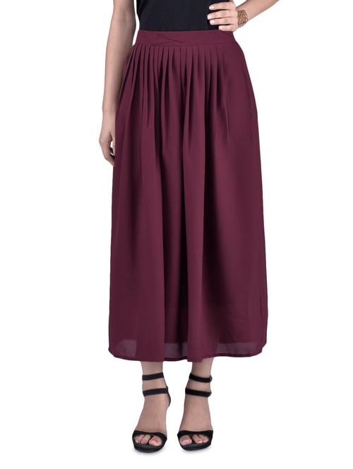 purple polyester flared skirt - 1323109 - Very Small Image - 1