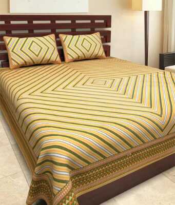 cotton jaipuri king size double bedsheet with two pillow cover. - 1323196 - Very Small Image - 1