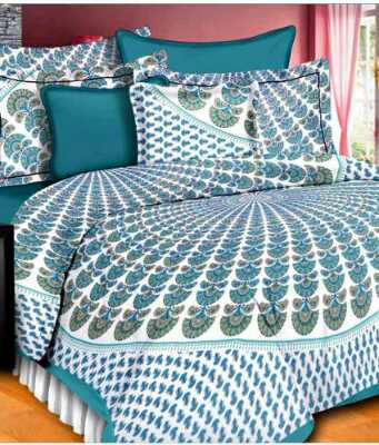 cotton jaipuri king size double bedsheet with two pillow cover. - 1323230 - Very Small Image - 1