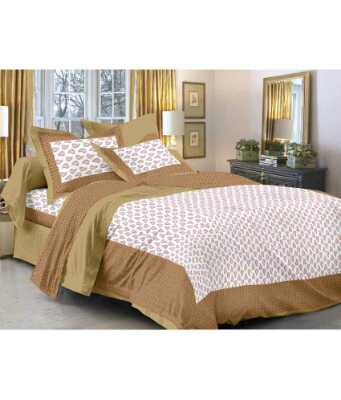 cotton jaipuri king size double bedsheet with two pillow cover. - 1323242 - Very Small Image - 1