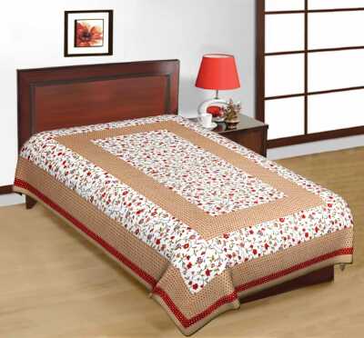 cotton jaipuri single bedsheet - 1323441 - Very Small Image - 1
