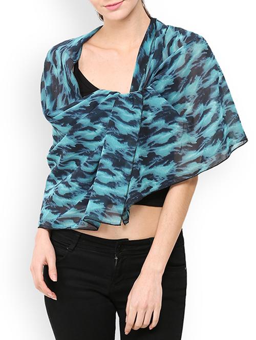 blue polyester scarf - 13237563 - Very Small Image - 1