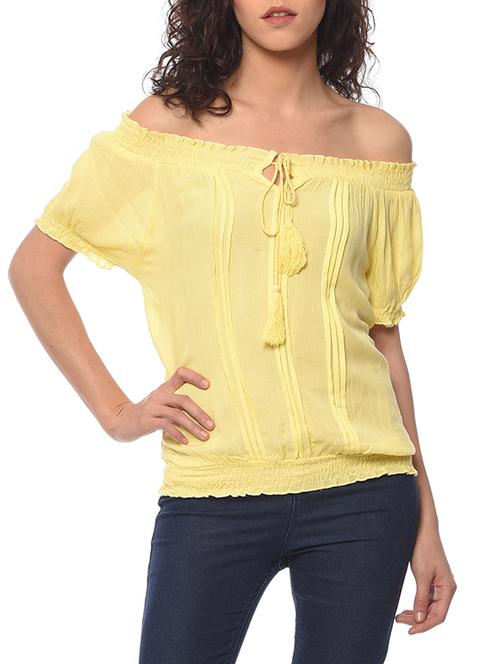 yellow viscose blouson top - 13237578 - Very Small Image - 1