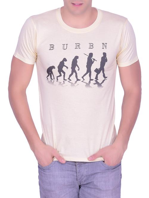 yellow cotton chest print t-shirt - 13240741 - Very Small Image - 1