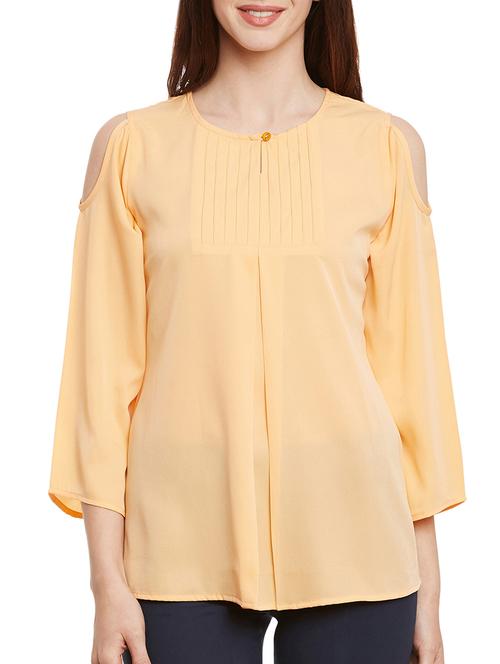 yellow crepe regular top - 13244661 - Very Small Image - 1