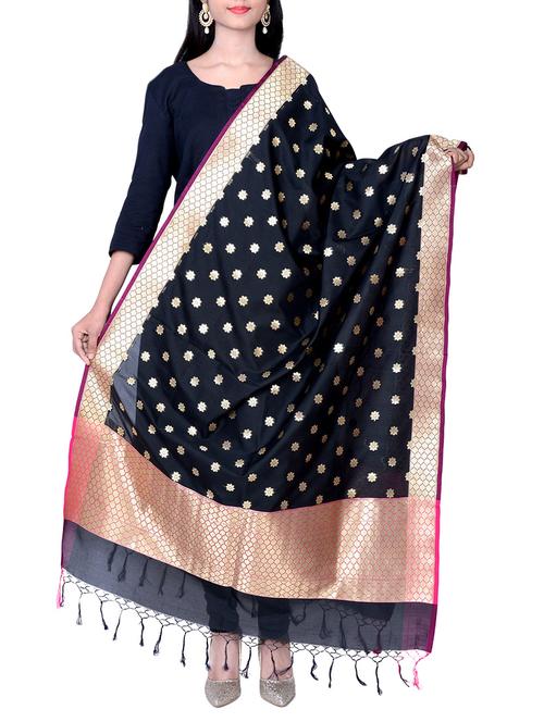 black silk dupatta - 13245167 - Very Small Image - 1