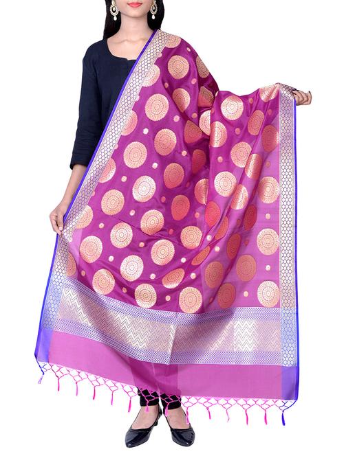 pink silk dupatta - 13245177 - Very Small Image - 1