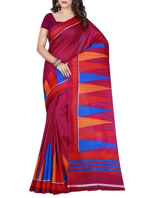 red bhagalpuri saree with blouse - 13245489 - Very Small Image - 1