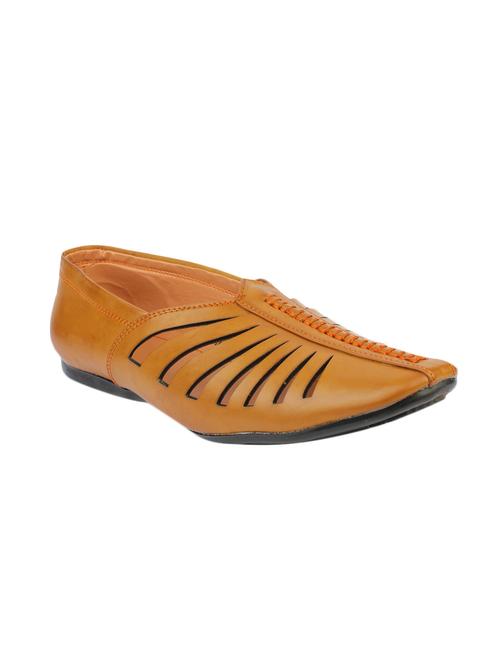 tan leatherette slip on sandal - 13247221 - Very Small Image - 1