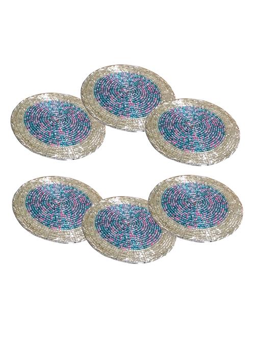 handmade multicolored beaded glass coasters - 13247946 - Very Small Image - 1