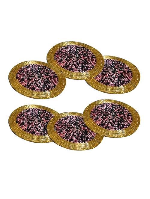 handmade multicolored beaded tea coasters - 13247956 - Very Small Image - 1