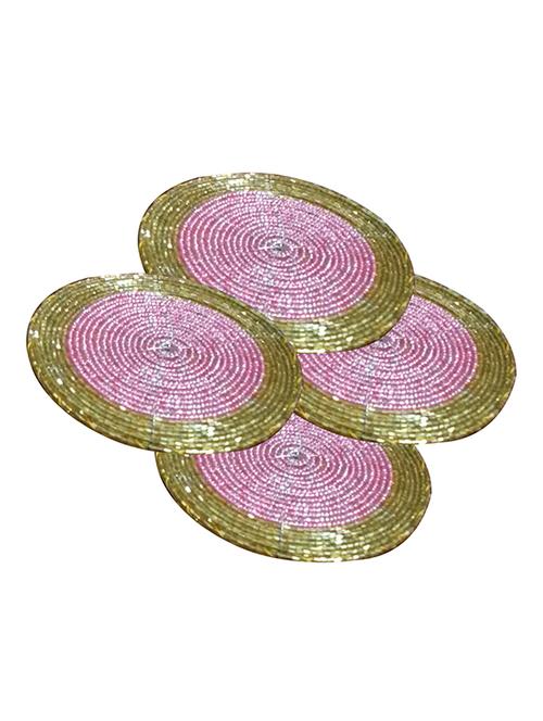 handmade multicolored beaded drink coasters - 13247970 - Very Small Image - 1