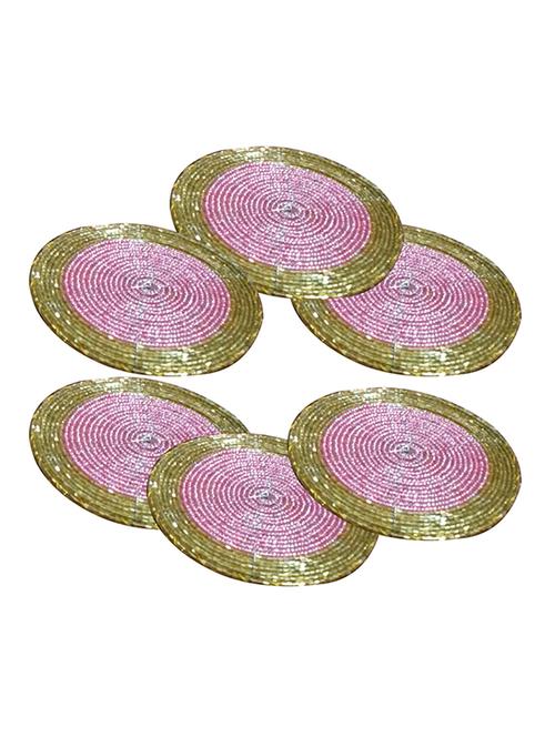 handmade multicolored beaded drink coasters - 13247971 - Very Small Image - 1