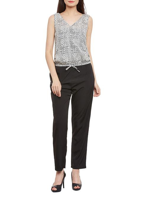 black crepe full leg jumpsuit - 13248171 - Very Small Image - 1