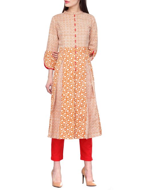 a-line printed kurta - 13248511 - Very Small Image - 1
