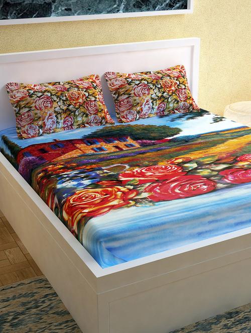 story@home 152 tc radical styles picassa 100% cotton double bedsheet with two pillow covers - 13248529 - Very Small Image - 1