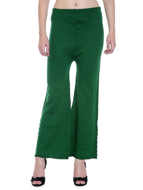 forest green acro wool palazzo pants - 1324957 - Very Small Image - 1