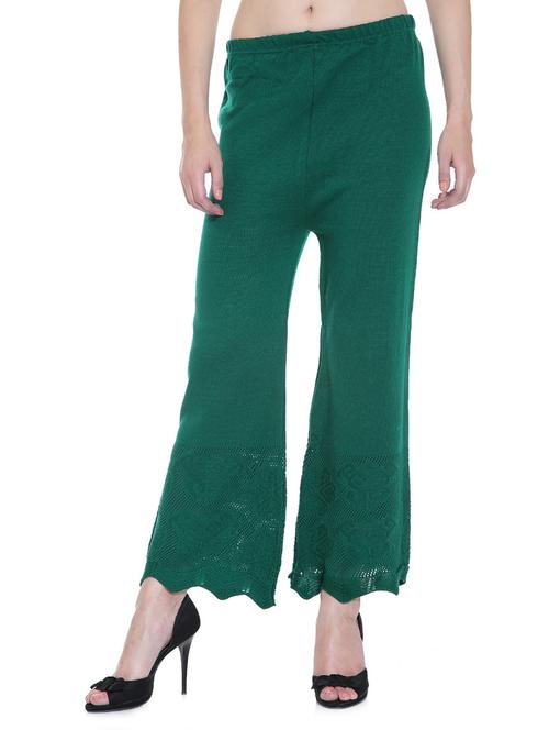 dark green acro wool palazzo pants - 1324963 - Very Small Image - 1