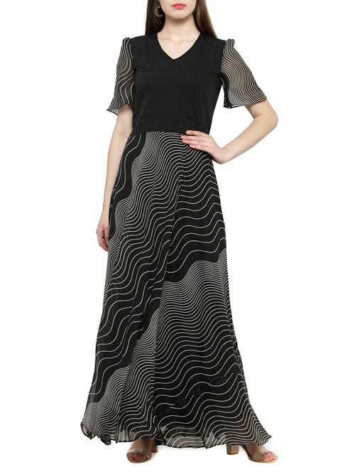 black georgette maxi dress - 13252728 - Very Small Image - 1
