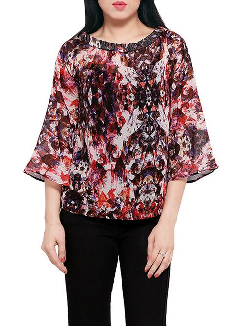 kaleidoscopic print bell sleeved top - 13253606 - Very Small Image - 1