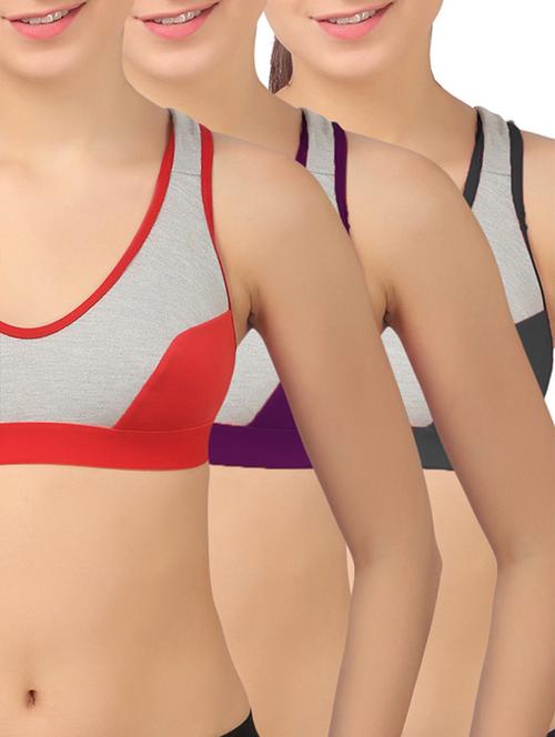 multi colored hosery sports bra combo - 13253985 - Very Small Image - 1