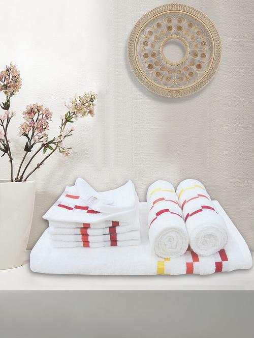 bianca 7 pc sonoma towel set 100% cotton (1 bath towel+ 2 hand towel + 4 face towel) - 13256198 - Very Small Image - 1