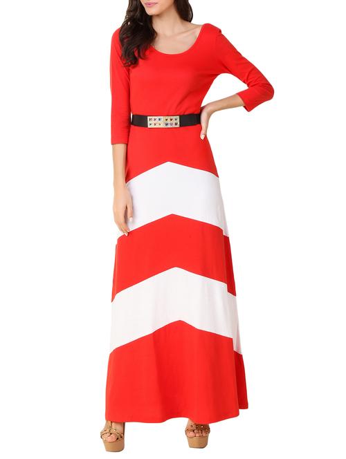 red jersey maxi dress - 13259131 - Very Small Image - 1