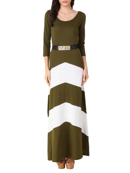 olive green jersey maxi dress - 13259132 - Very Small Image - 1