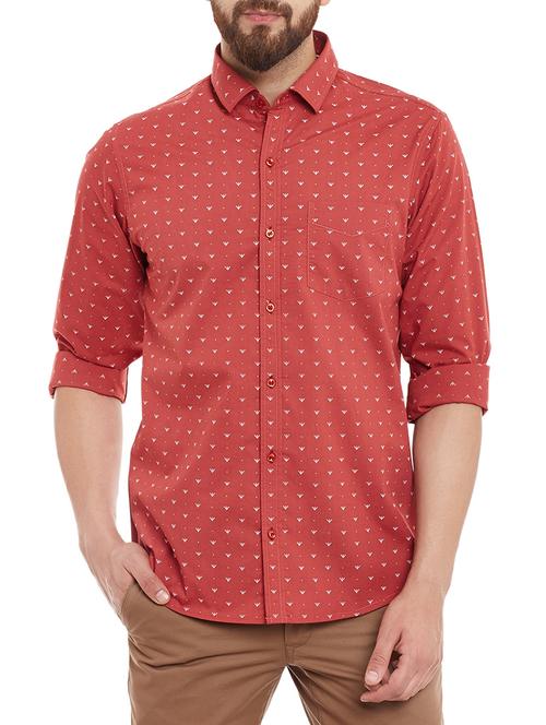 red cotton casual shirt - 13259747 - Very Small Image - 1