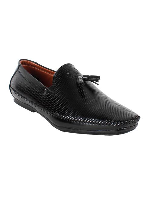 black leatherette slip on loafer - 13260588 - Very Small Image - 1