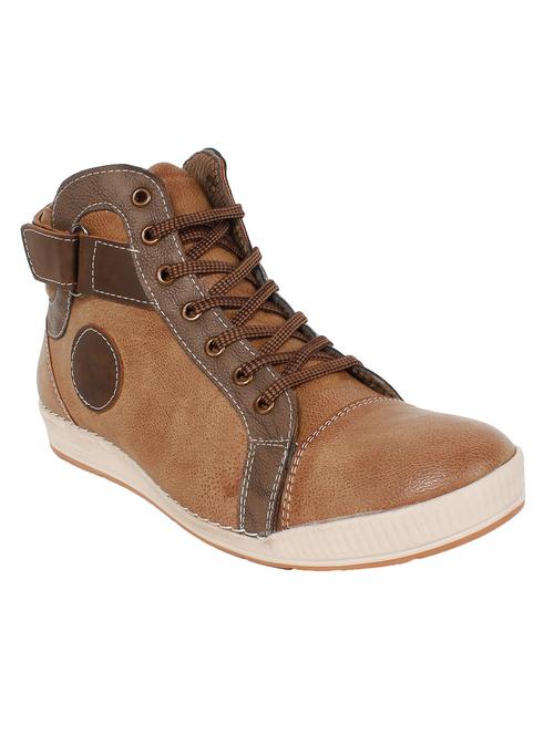 brown leatherette low ankle boot - 13260589 - Very Small Image - 1