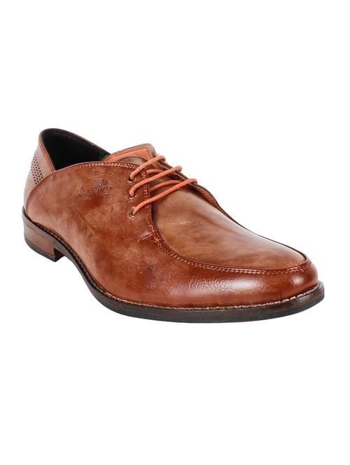 brown leatherette lace up derby - 13260606 - Very Small Image - 1