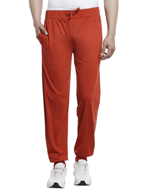 red cotton full length track pant - 13260934 - Very Small Image - 1