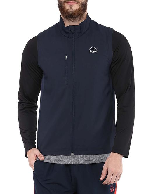 navy blue polyester casual jacket - 13262803 - Very Small Image - 1