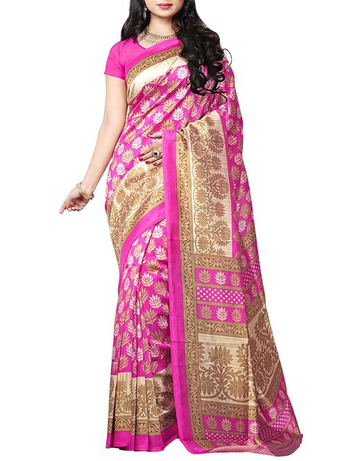 pink art silk bhagalpuri saree with blouse - 13263194 - Very Small Image - 1
