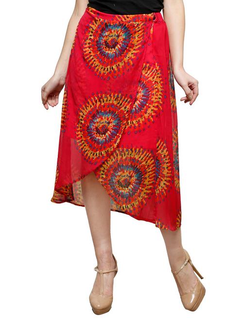 red asymmetric skirt - 13263872 - Very Small Image - 1