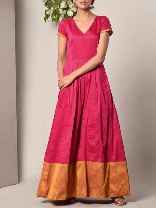 pink poly cotton maxi dress - 13266823 - Very Small Image - 1