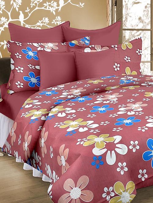 welhouse 100 % cotton double bed sheet with 2 pillow cover - tc-140 - 13267939 - Very Small Image - 1