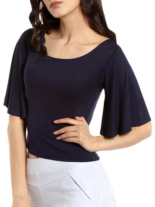 navy blue viscose top - 13269660 - Very Small Image - 1