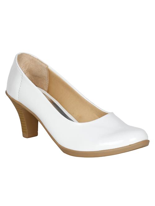 white leatherette slip on pumps - 13269756 - Very Small Image - 1