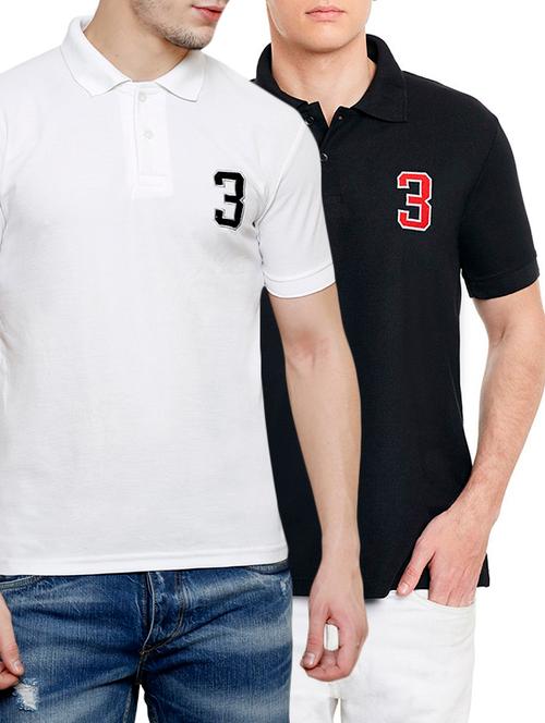 white black cotton t-shirt (set of 2) - 13274498 - Very Small Image - 1