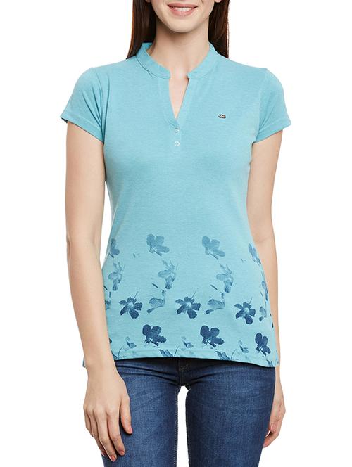 blue cotton blend regular top - 13274762 - Very Small Image - 1