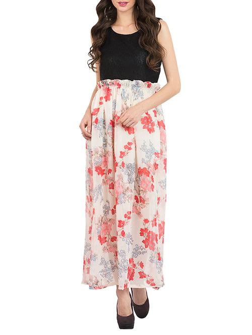 white printed maxi dress - 13276463 - Very Small Image - 1