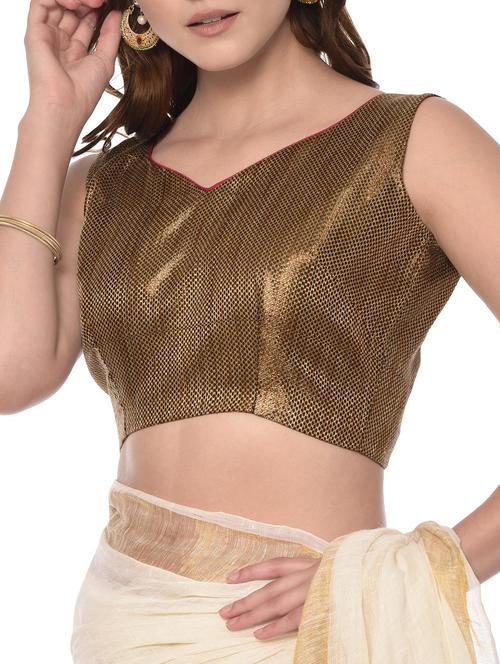 gold dupion brocade blouse - 13276911 - Very Small Image - 1