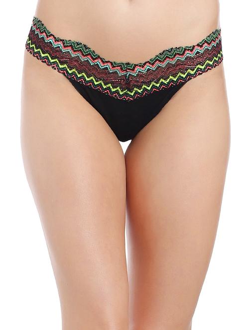 black nylon thongs panty - 13277924 - Very Small Image - 1
