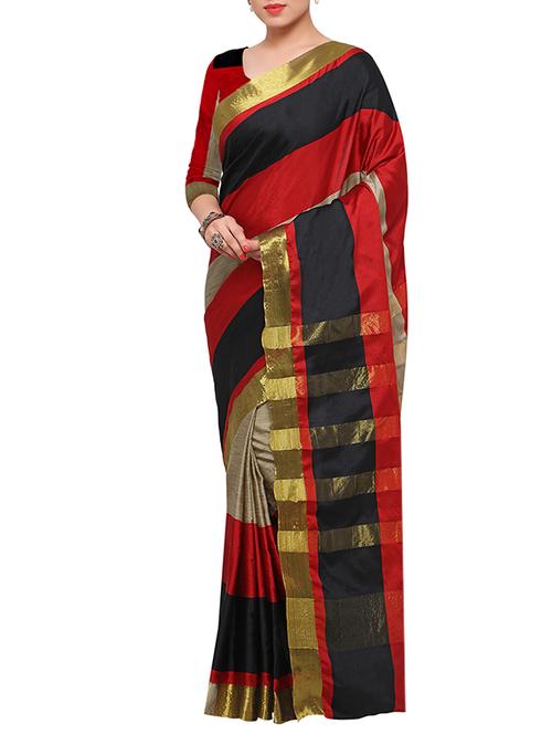 red art silk woven saree with blouse - 13278242 - Very Small Image - 1