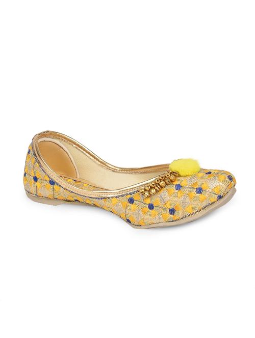 Yellow Pom Poms Embroidered Slip On Juits - 13279090 - Very Small Image - 1