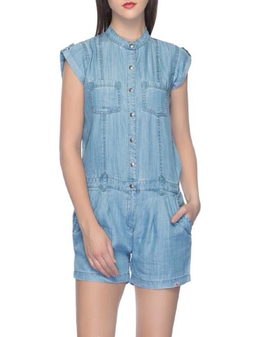 light blue cotton jumpsuit - 13279450 - Very Small Image - 1